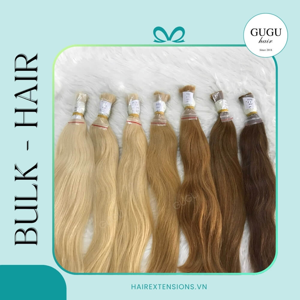 12A Bulk Light Brown Color Hair Extensions Human Hair