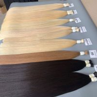 Bulk Straight Hair - Premium Quality - Light Brown & - 24 Inches - GUGU Hair