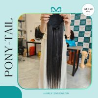 30 Inch Long Bone Straight Ponytails Extensions For Black 2 30 Inch Long Bone Straight Ponytails Natural Color