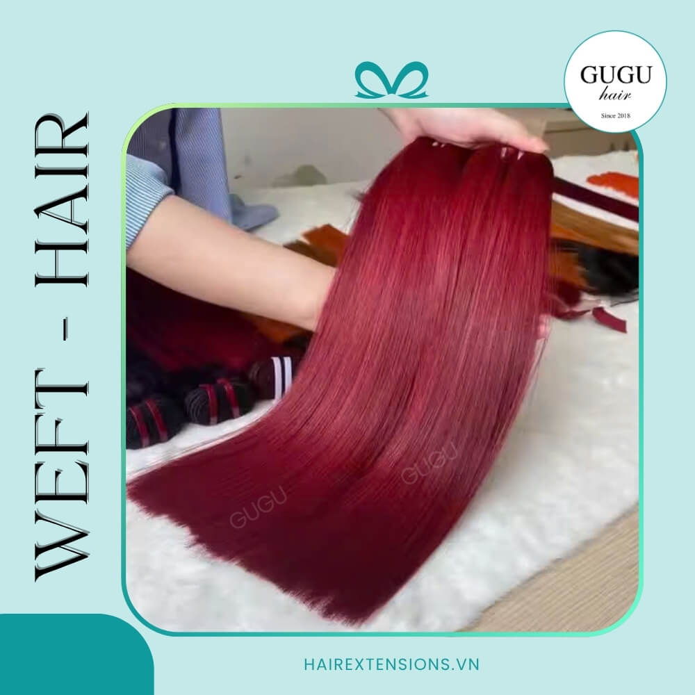 Burgundy weft Hair Extensions
