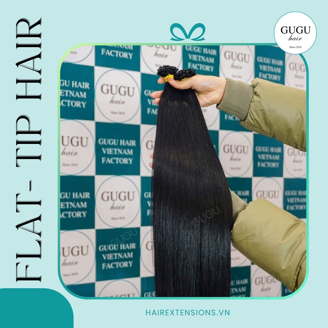 GUGU Hair Black Flat Tip Hair Extensions Quality Premium 1 Flat tip hair extensions