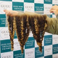 High Quality Donor Vietnamese Bouncy Curly Hair Bundles 6 Frontal 13x4 burmese to Loose