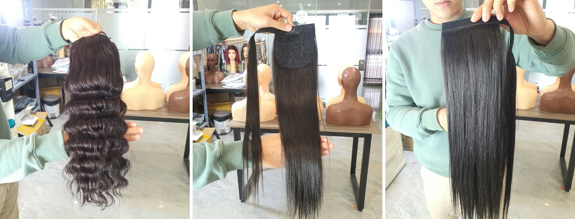 Curly Ponytail Human Hair Extensions #4/27 - 24 inch 100% raw hair extensions