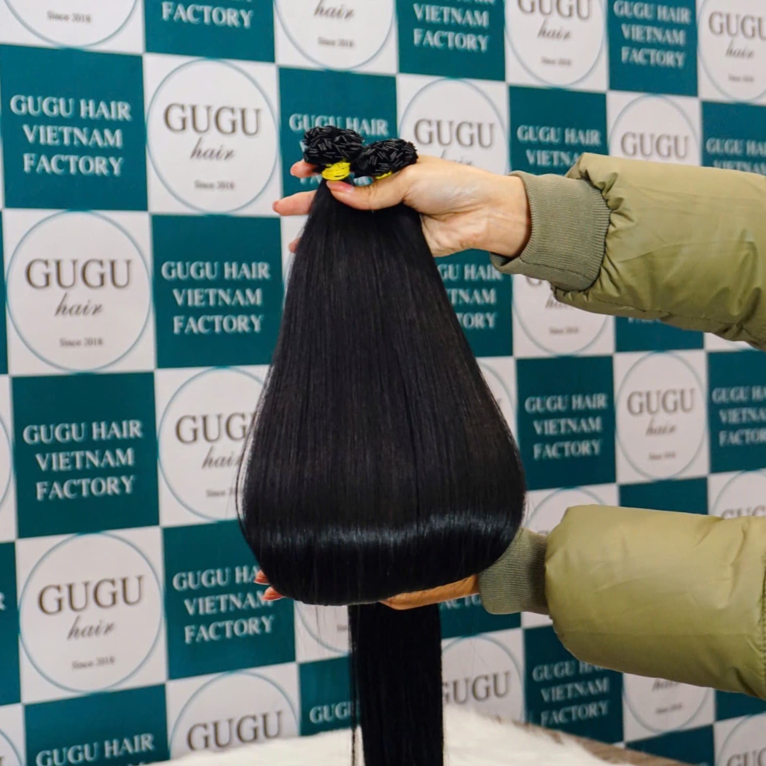 GUGU Hair Black Flat Tip Hair Extensions Quality Premium 2 flat tip hair extensions