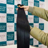 Straight flat tip hair extensions 28inches natural color