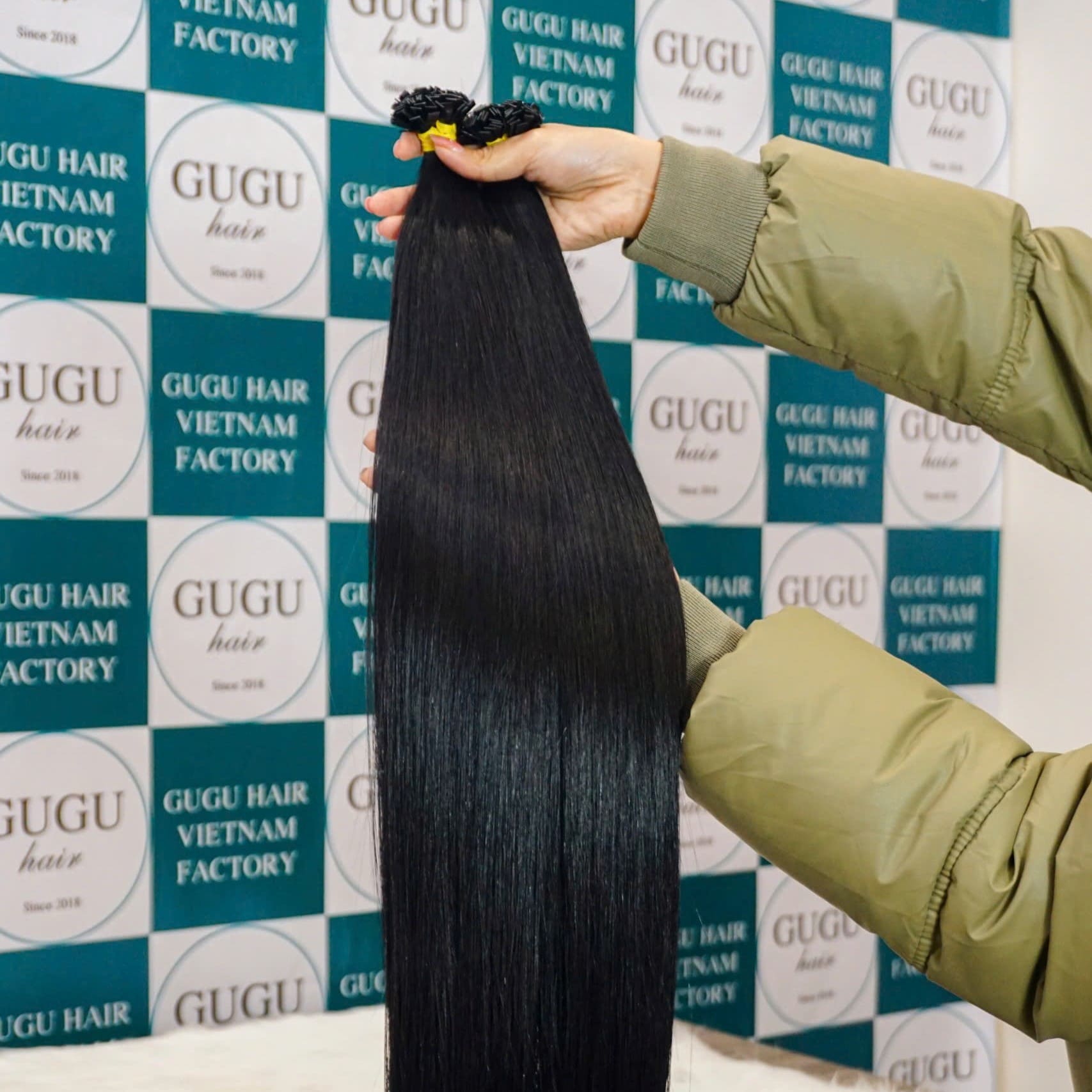 GUGU Hair Black Flat Tip Hair Extensions Quality Premium 3 Straight flat tip hair extensions 28inches natural color