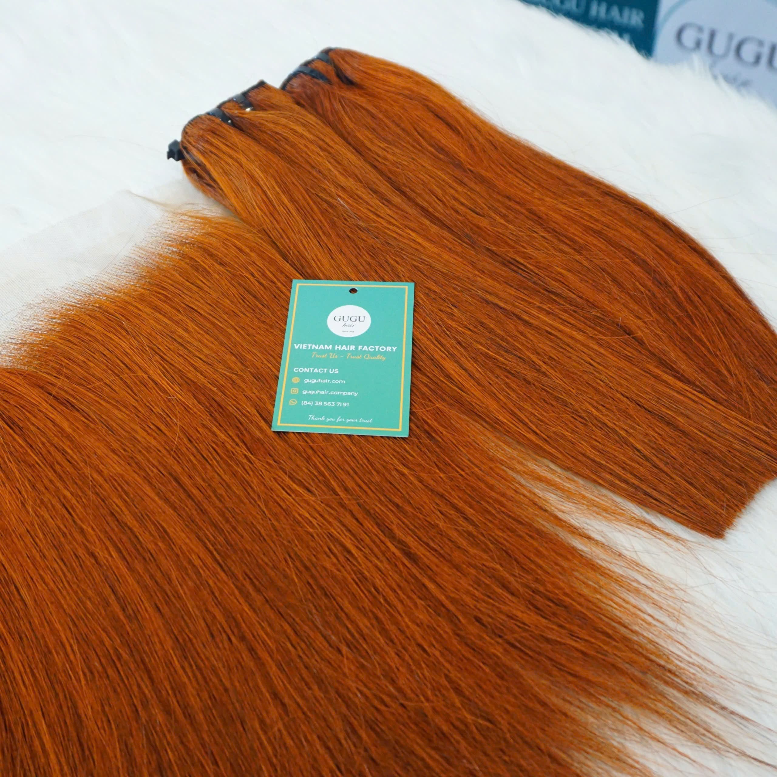 New Arrival Burnt Orange Weft Hair Extensions 6 Hair Quality: Raw Hair – Genius Weft Human Hair Extension
