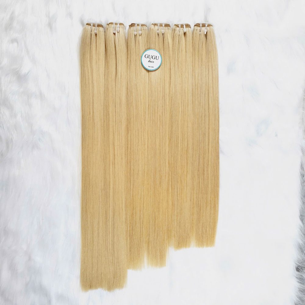 blonde human hair wefts
