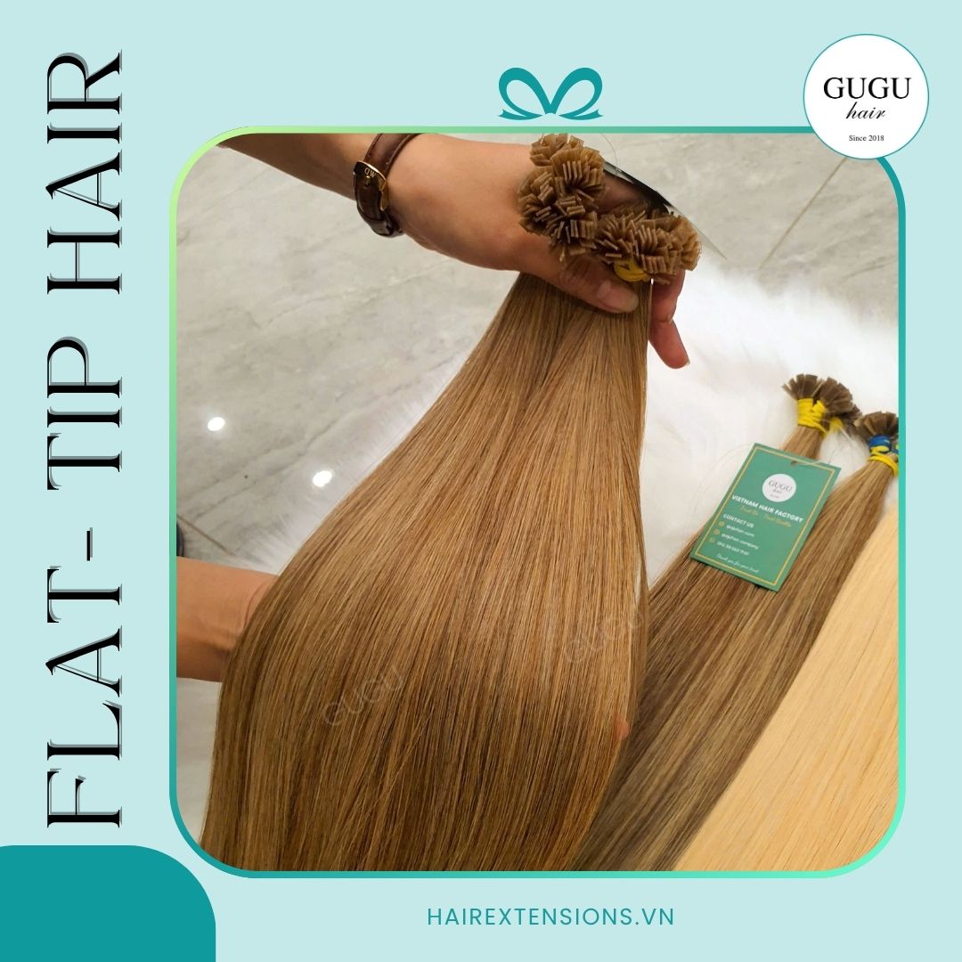 Human flat tip hair extensions