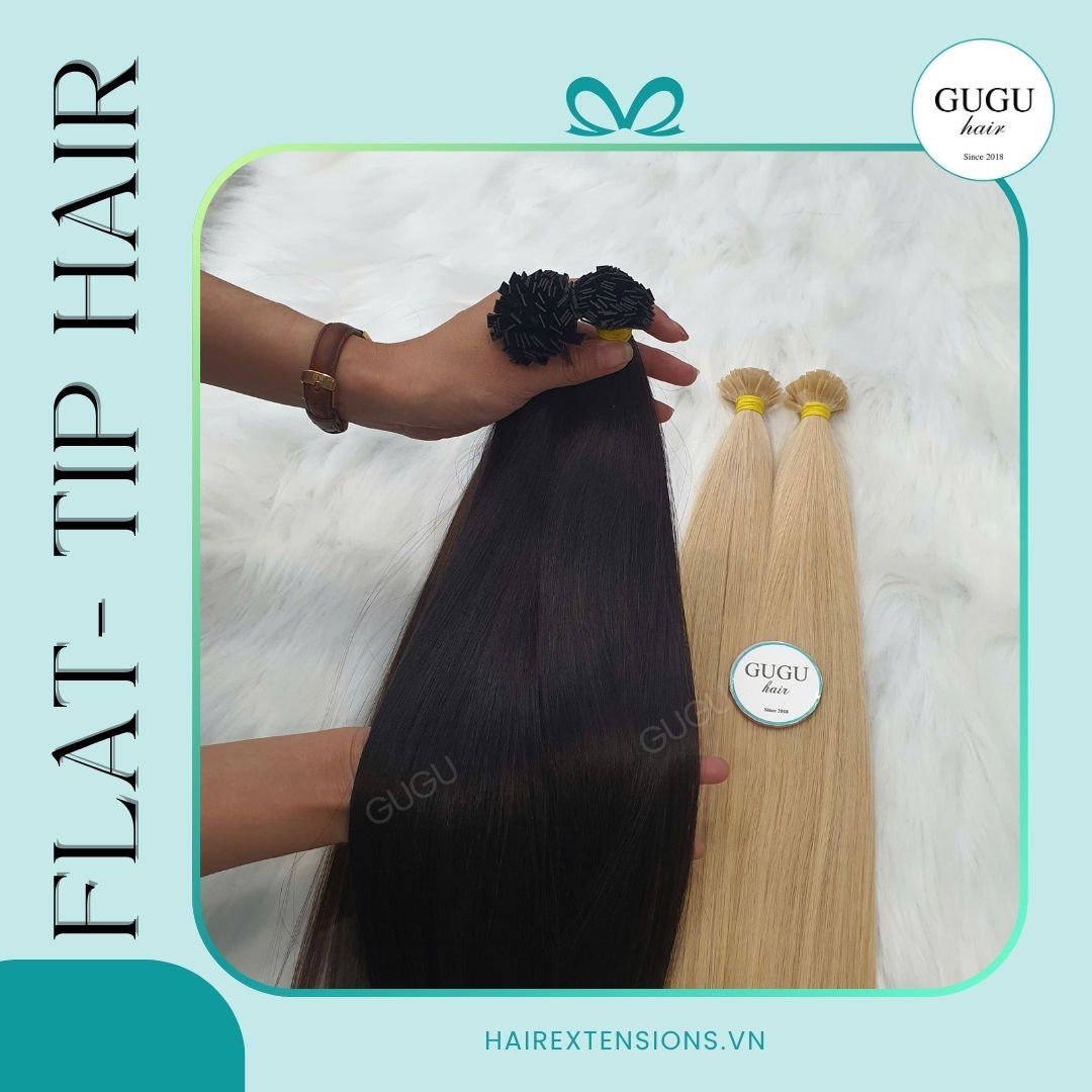 Keratin Flat Tip Hair Extensions Natural Color 24 Inches 1 Flat tip hair extensions