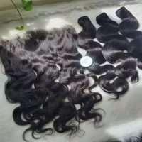 100% Raw Human Hair – Hot #1b Color – Deep Wvae – 3 Bundles + lace frontal 13x4 – 28