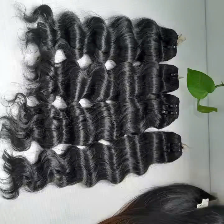 100% Raw Human Hair – Hot #1b Color – Deep Wave – 4 Bundles 28 inches