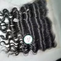 100% Raw Human Hair – Hot #1b Color – Deep Wvae – 3 Bundles + lace frontal 13x4 – 28