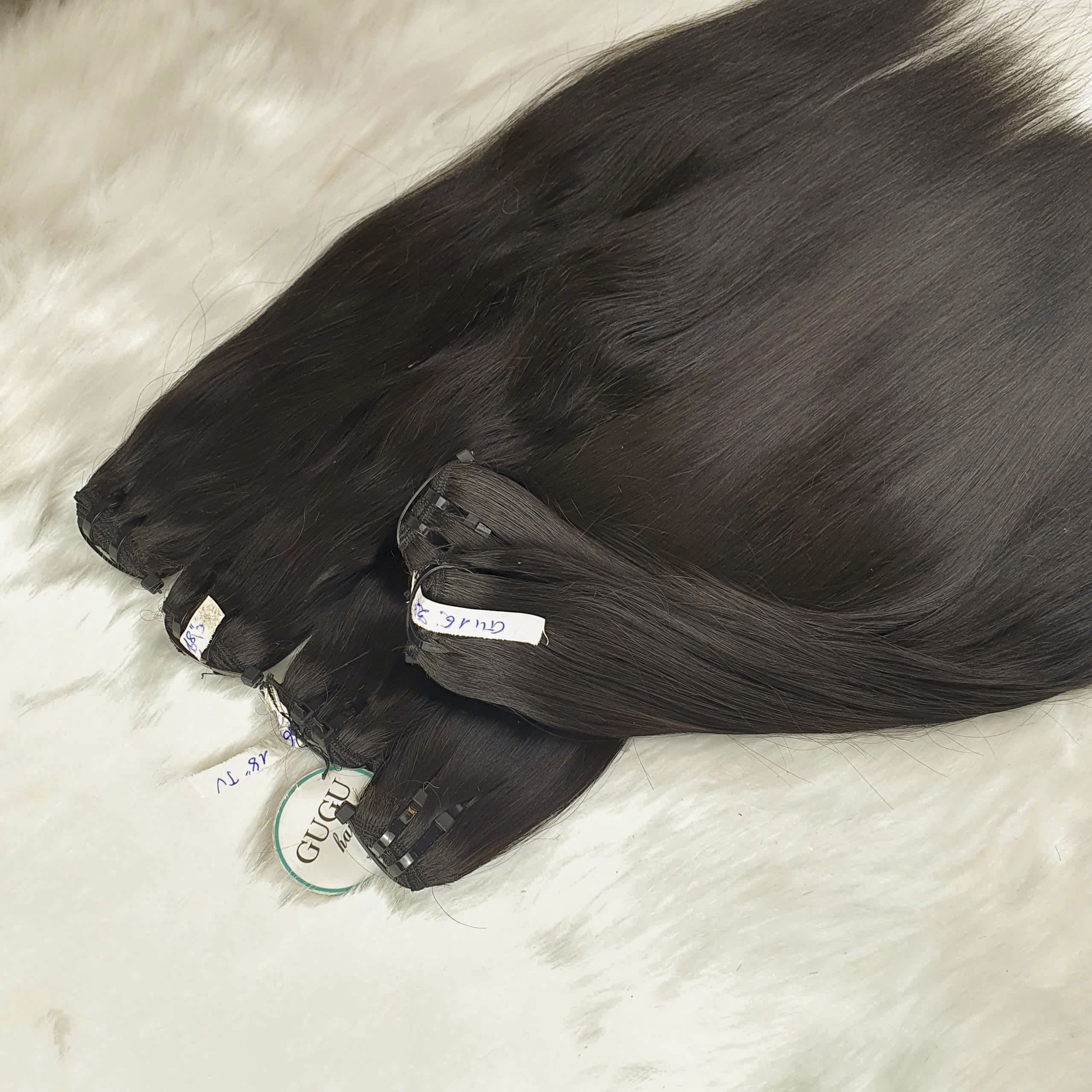 Straight Human Hair Bundles With Closure - Raw Human Hair Bundles 6 weft hair extensions