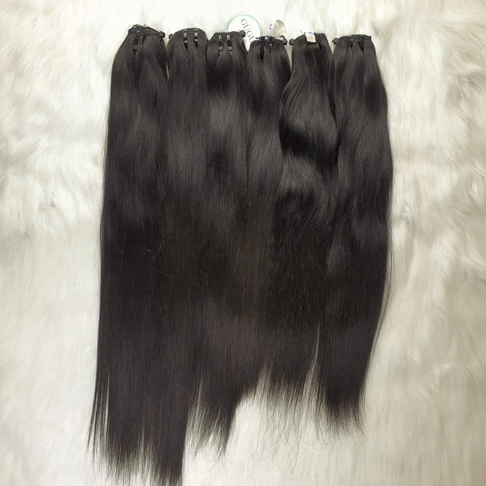 High Quality Hair Extensions Genius Weft Human Hair Jet Black Color