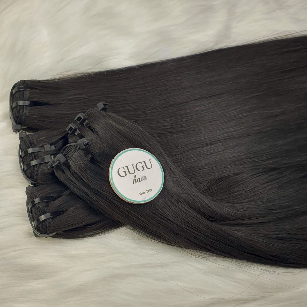 High Quality Hair Extensions Genius Weft Human Hair Jet Black Color Closure