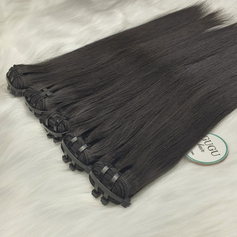 High Quality Hair Extensions Genius Weft Human Hair Jet Black Color