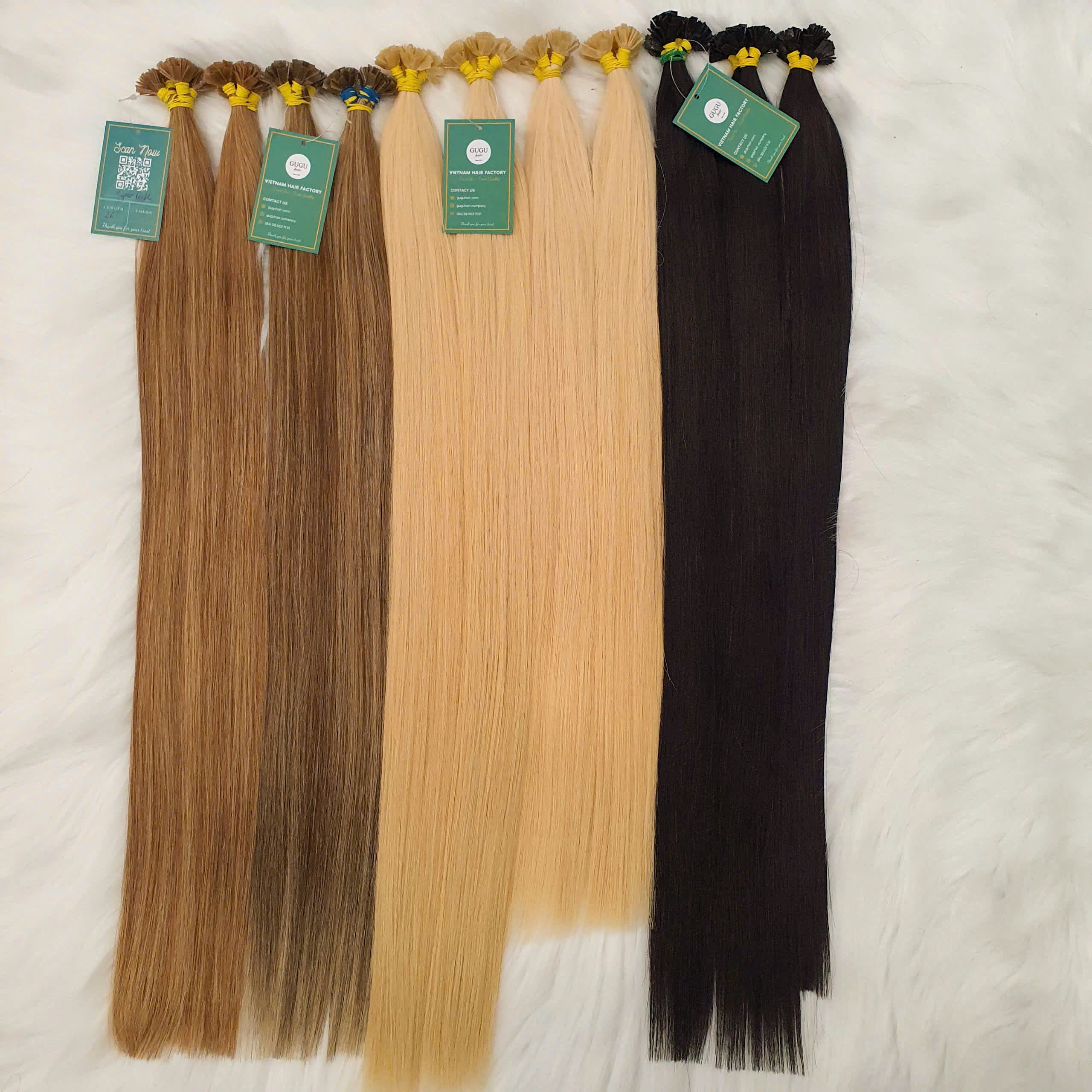 Human Flat Tip Hair Extensions - 100% Real Human Hair Wigs 3 Keratin Flat Tips Straight Human Hair Extensions 100% Unprocessed Vietnamese Raw Hair