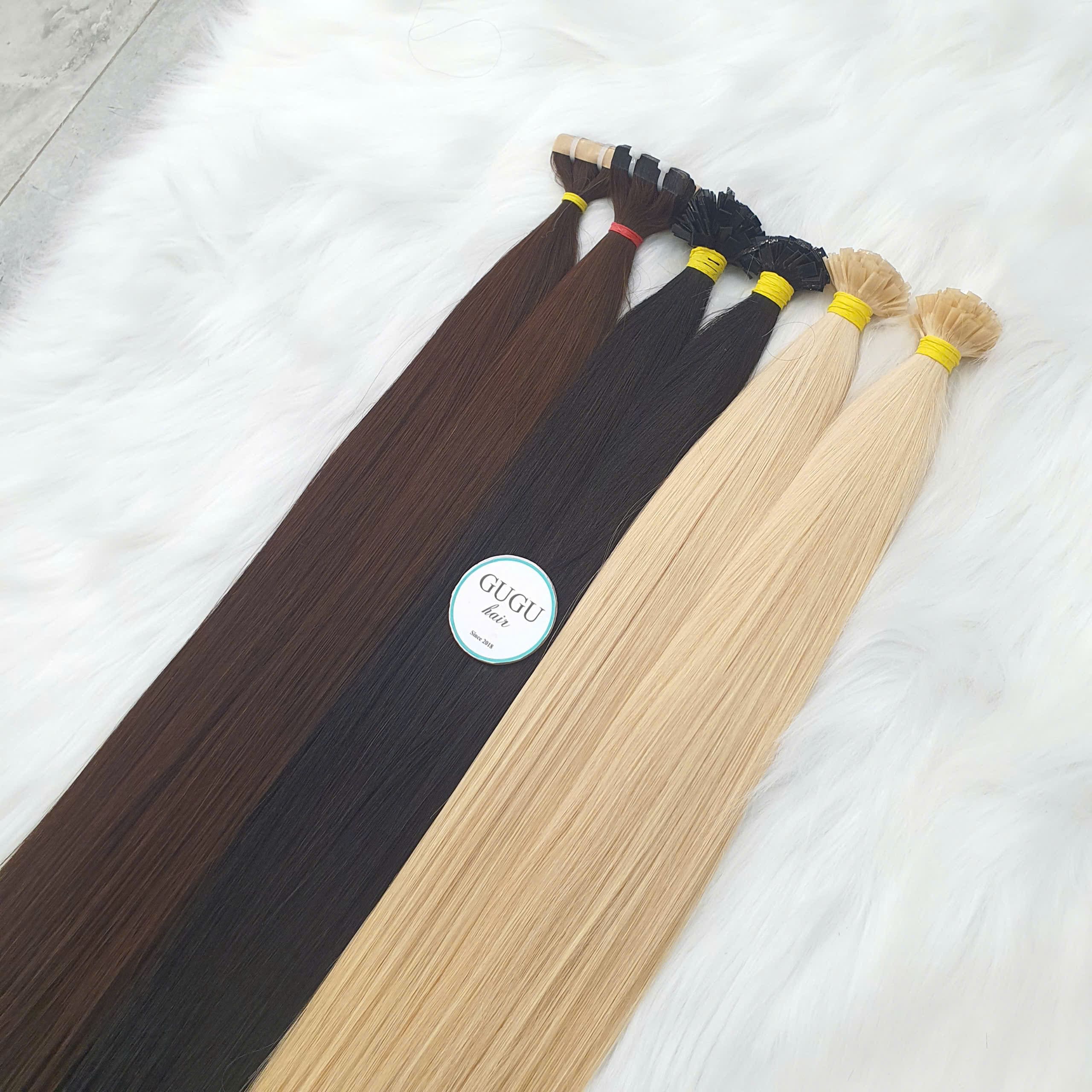 Keratin Flat Tip Hair Extensions Natural Color 24 Inches 2 flat tip hair extensions