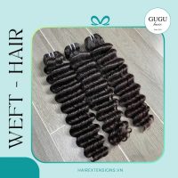 Weft Hair Extensions 100% Virgin Human Hair – Deep Wave Texture 2 24 inches weft Hair Extensions