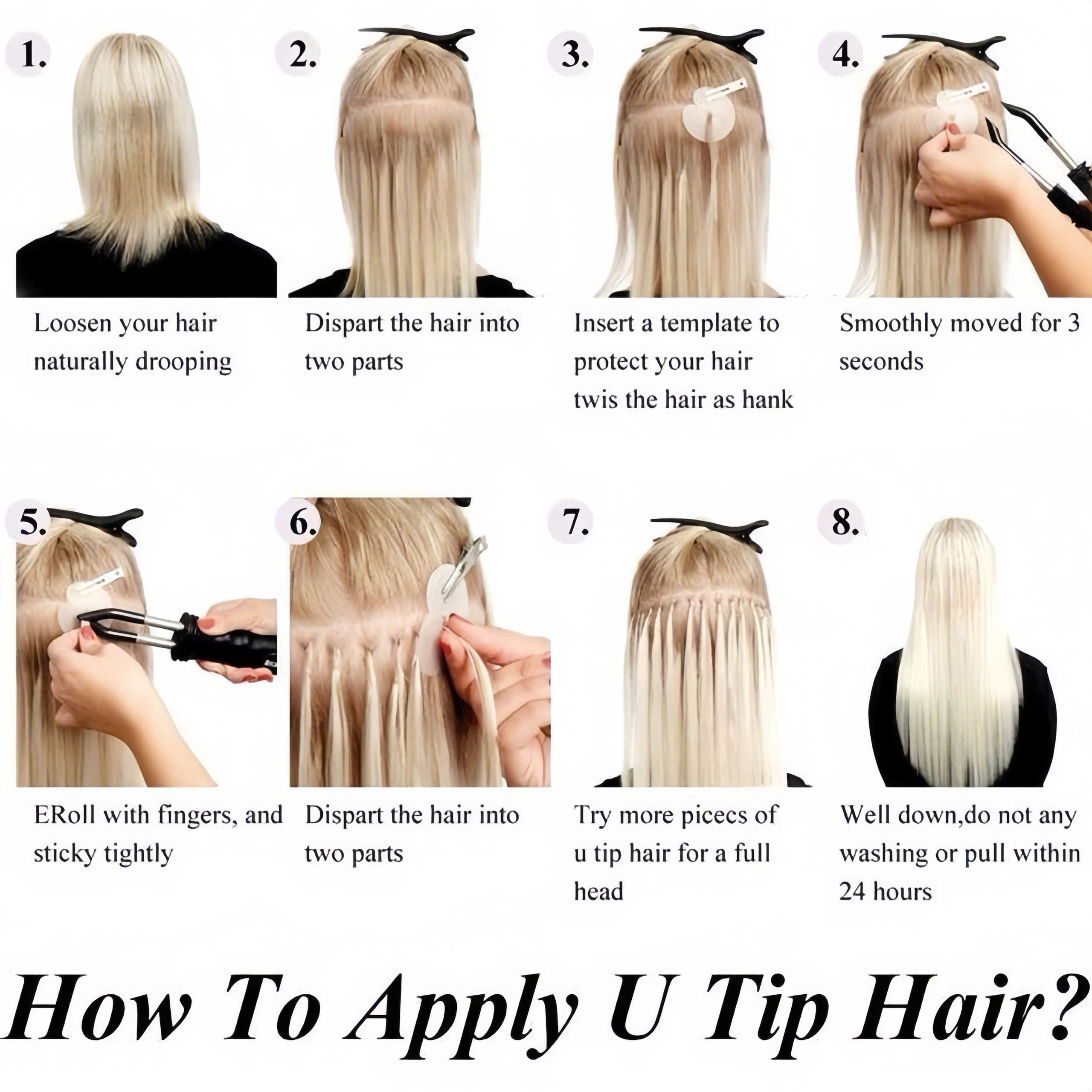 how to apply u tip hair extensions.