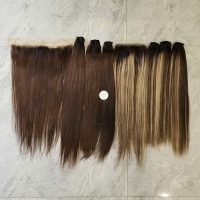 Piano Color Bone Straight Hair Extensions - 100% Human Hair Vietnam 5 piano color bundles