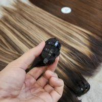 Piano Color Bone Straight Hair Extensions - 100% Human Hair Vietnam 4 Piano Colour Human Hair Extensions Highlight ...