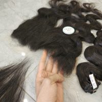 Body Wave Bundles With Lace Closure 13x4 Natural 30 inches Human hair Wig