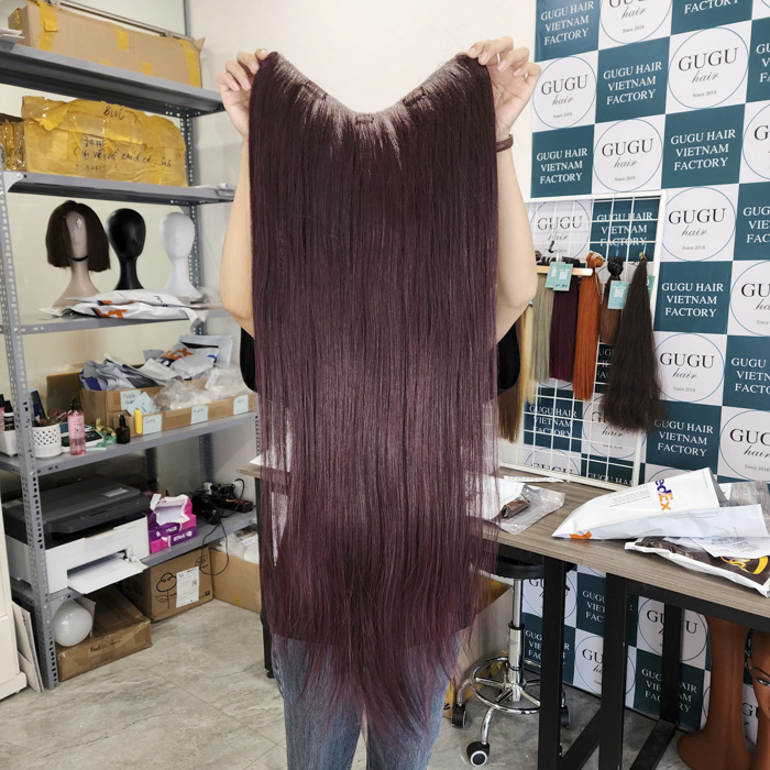 30inch Straight U Part Wig Human Hair 199J Burgundy Ombre U Part Wig