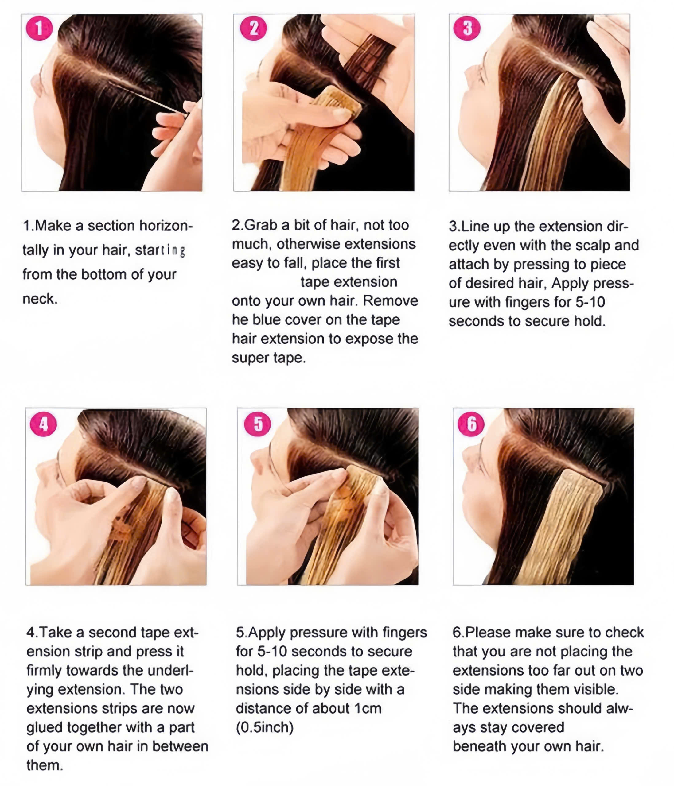 HOW TO APPLY TAPE IN HAIR EXTENSIONS | Step by step ...