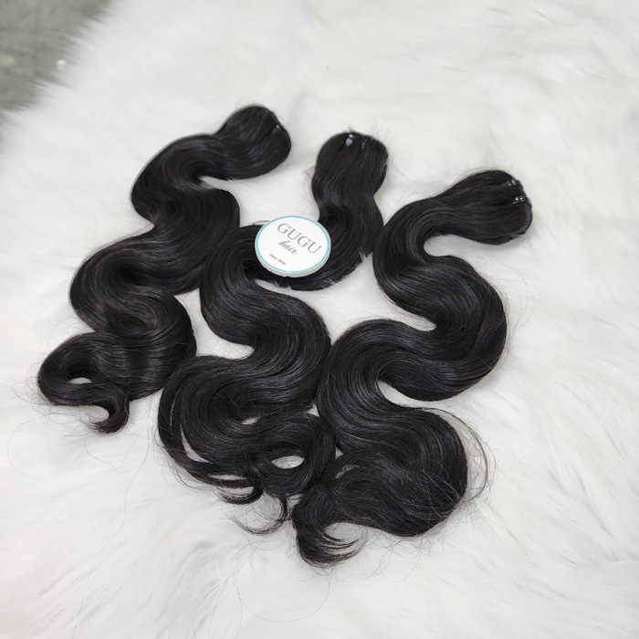 Human Hair Bundles Body Wave Natural Black Color- GUGU HAIR