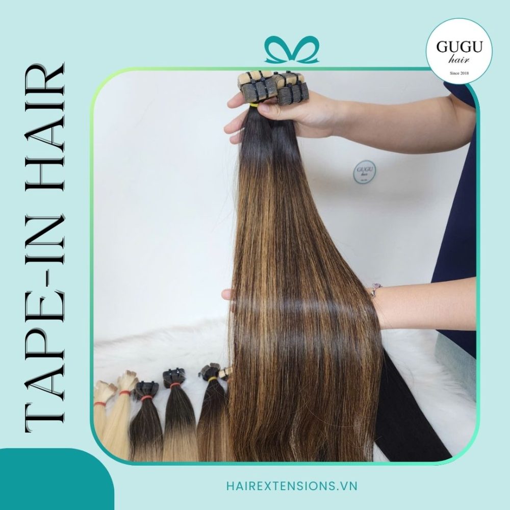 28 Inch Bone Straight Tape-In Extensions in Hot Trend Colors