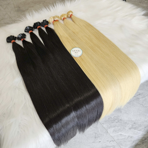 Flat Tip Keratin Hair Extensions Straight Human Hair