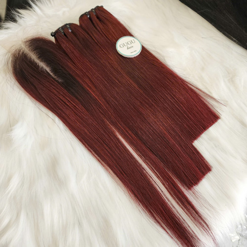 Burgundy 12A Bone Straight Hair Weaving Bundles