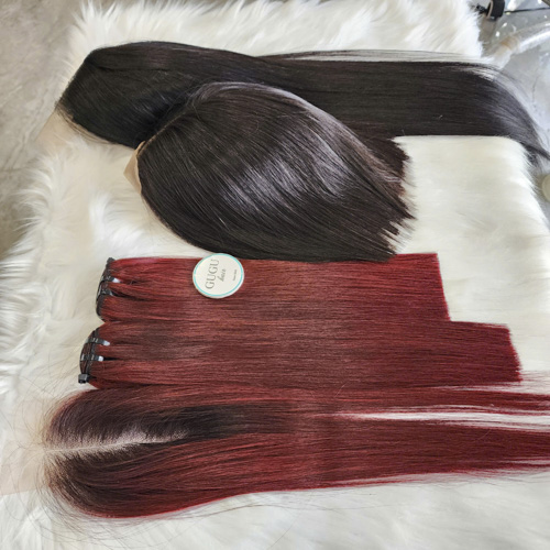 Burgundy 12A Bone Straight Hair Weaving Bundles