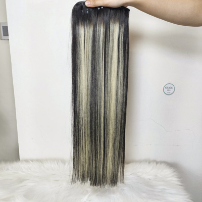 natural-black-blonde-hair-extensions-weft-human-hair