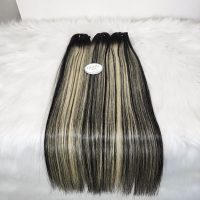 Ombre Blonde Highlight Straight Hair Bundles – 100% Human Hair, Natural Black Roots- GUGU HAIR