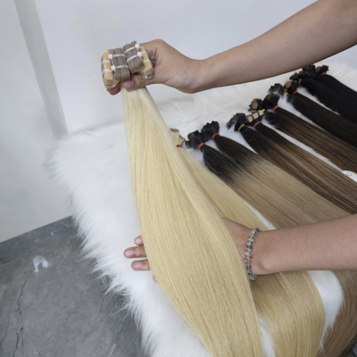 Tape in Hair Extensions Human Hair Blond Color 28 Inch