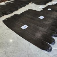 Natural Black Color Bone Straight Long Weft Hair