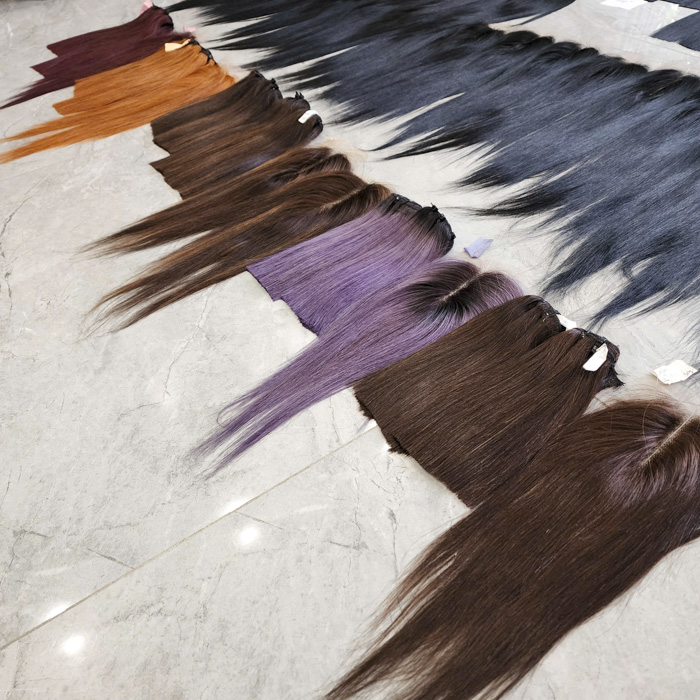 Weft Human Hair Extension 100% Vietnamese Raw Human Hair Double Drawn Straight