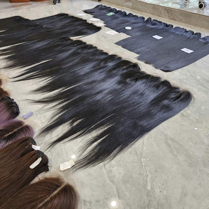 Weft Human Hair Extension 100% Vietnamese Raw Human Hair Double Drawn Straight