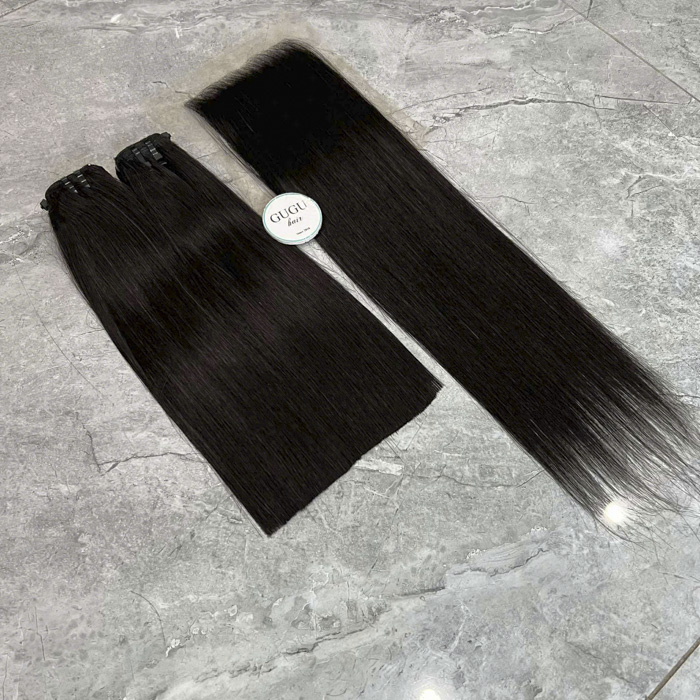 Straight Hair Bundles With Closure 5x5