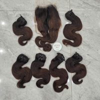 Body Wave Human Hair Weave 3 Bundles With Lace Closure