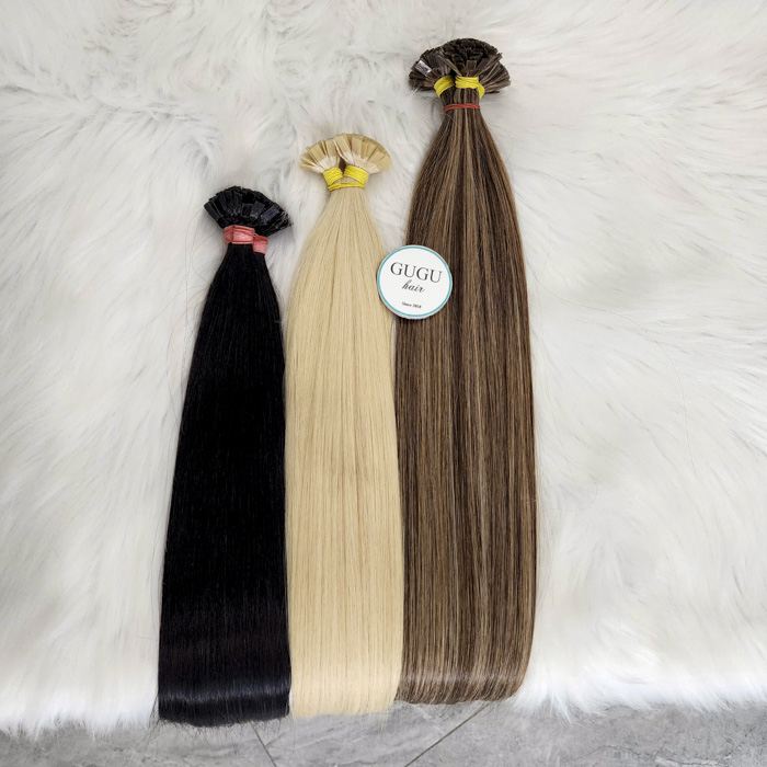 Straight Flat Tip Keratin Hair Extensions – Tangle-Free & Easy to Style
