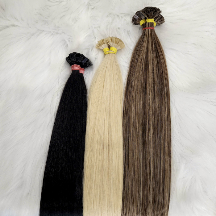 Flat Tip Keratin Hair Extensions for Volume & Length