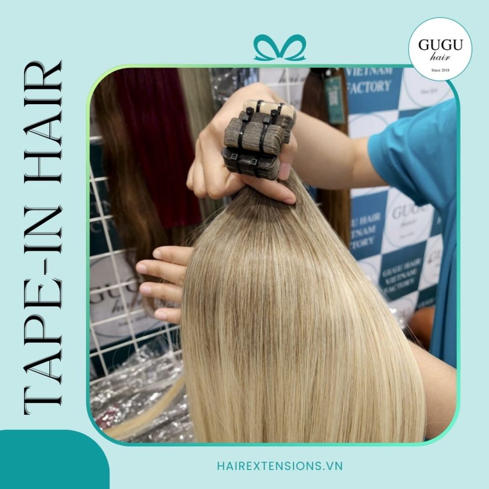 Luxury Vietnamese Tape-In Hair Extensions – Straight Blonde Raw Hair