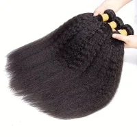 Afro Kinky Straight Hair Bundles – Full, Thick, and Tangle-Free Virgin Hair