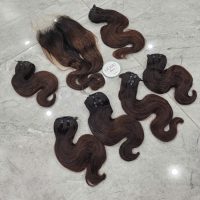 Body Wave Human Hair Weave 3 Bundles With Lace Closure