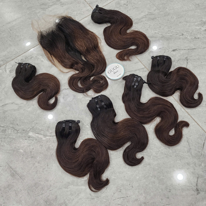 Body Wave Human Hair Weave 3 Bundles With Lace Closure