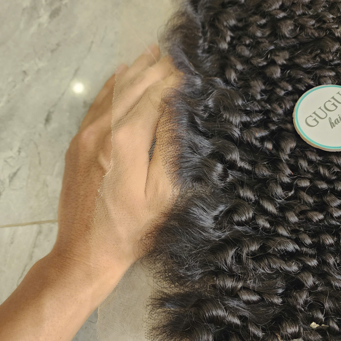 Pixie curly brown color- frontal